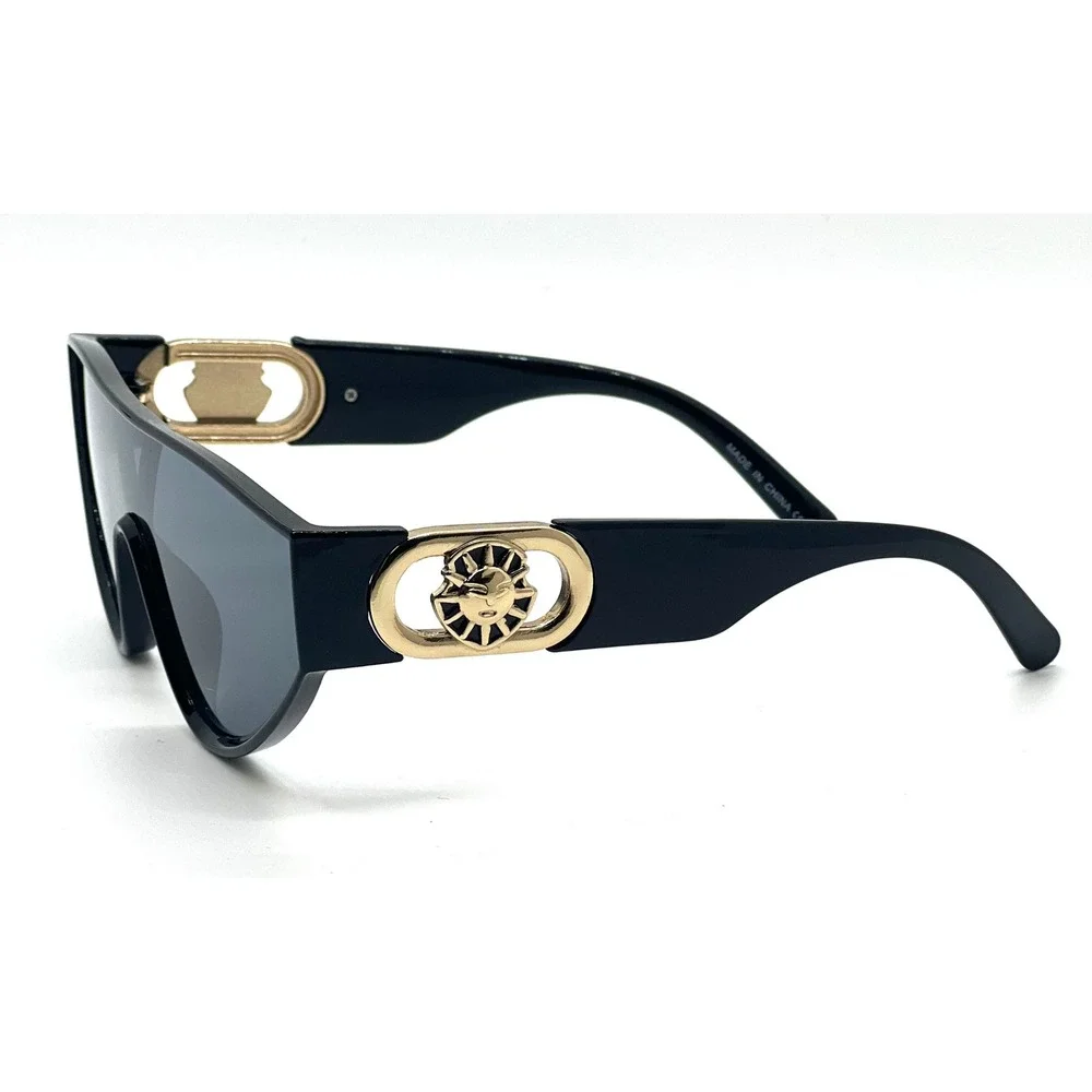 Shield‎ Sunglasses Visor Mask Gold Fashion Fashion Hip Hop Street Wear Cholo